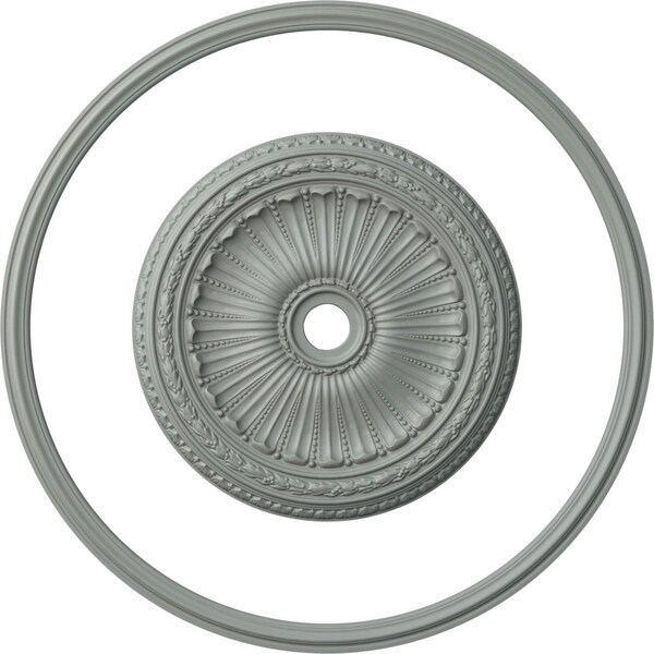 Ekena Millwork 58 5/8-in. OD x 53 5/8-in. ID Ceiling Ring with 35 1/8-in. OD Ceiling Medallion Viceroy Accent Kit CRM59PO35VI - main